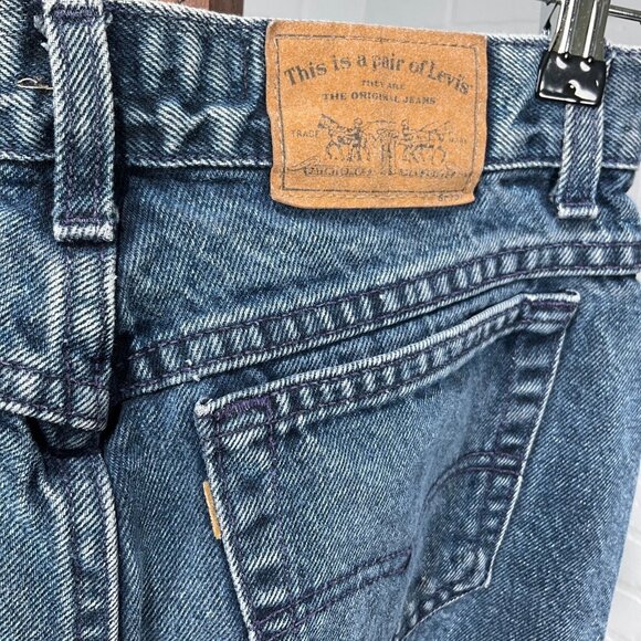 Levis 900 Jeans‎ Women 10 26Wx30L Blue Taper Red Bat Wing Cotton Denim USA VTG - Picture 5 of 14